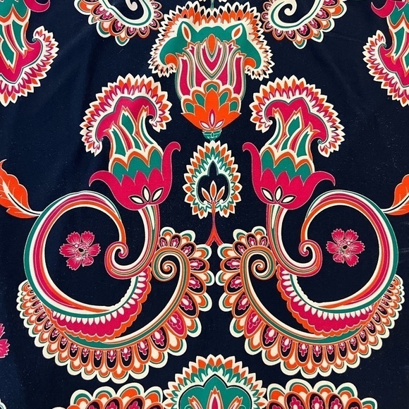 LAUNDRY BY SHELLI SEGAL Women’s Paisley Print Bell Sleeved Dress, Size 10 - Picture 2 of 6